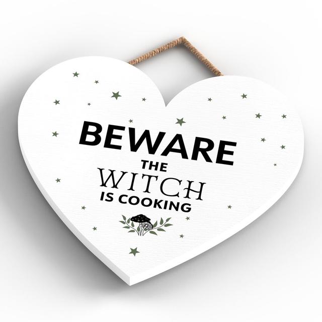 Beware the Witch Is Cooking Sign The Seasonal Aisle Colour: White on Productcaster.