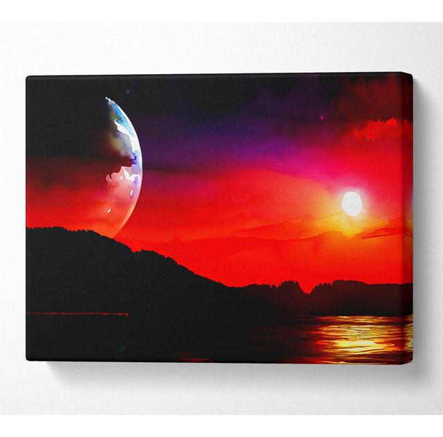 Aliens Planet - Wrapped Canvas Art Prints Alpen Home Size: 50.8cm H x 81.3cm W x 10cm D on Productcaster.