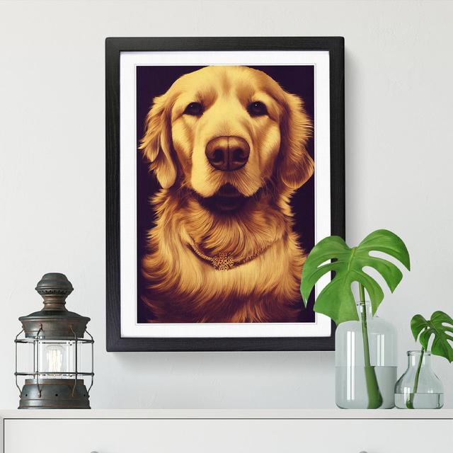 Golden Retriever Vol.1 - Picture Frame Print Big Box Art Frame Colour: Oak, Size: 34cm H x 25cm W x 2cm D on Productcaster.