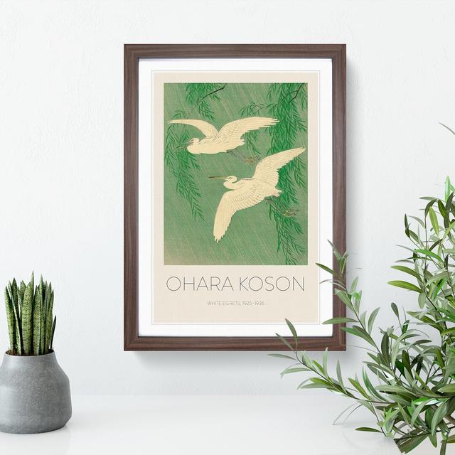 Willow and White Egrets Print by Ohara Koson - Picture Frame Painting East Urban Home Size: 48cm H x 36cm W x 2cm D, Frame Option: Walnut on Productcaster.