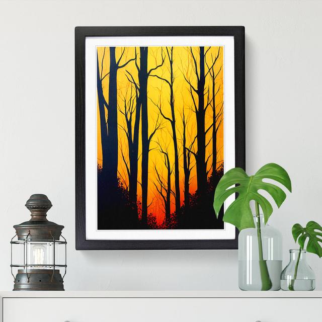 Autumn Forest Silhouette - Single Picture Frame Print Alpen Home Size: 64cm H x 46cm W, Format: Oak Framed on Productcaster.