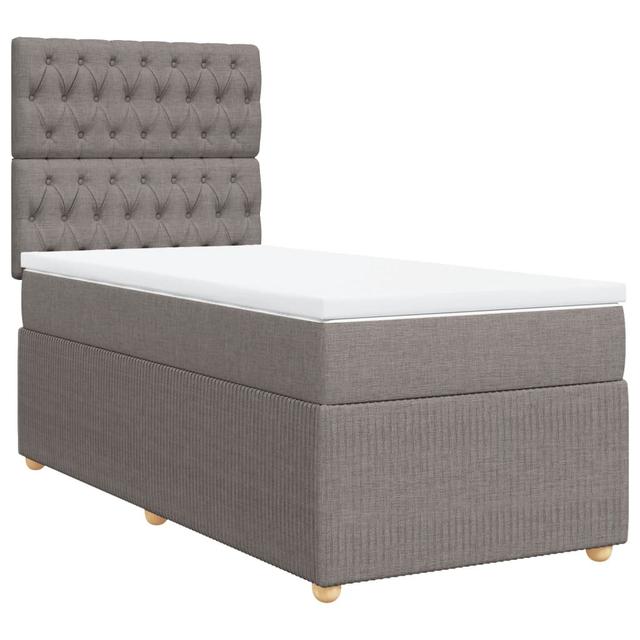 Vidaxl Boxspringbett mit Matratze 17 Stories Farbe: Taupe, Größe: 90 x 200 cm on Productcaster.