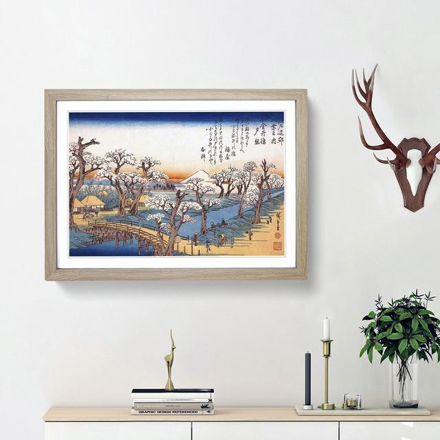 Evening Glow at Koganei by Utagawa Hiroshige - Picture Frame Painting Print East Urban Home Size: 48cm H x 65cm W x 2cm D, Frame Option: Oak Framed on Productcaster.