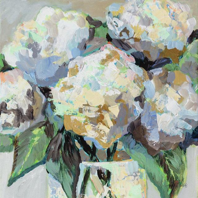 Beach House Bouquet by Jeanette Vertentes - Wrapped Canvas Painting Rosalind Wheeler Size: 91cm H x 91cm W on Productcaster.