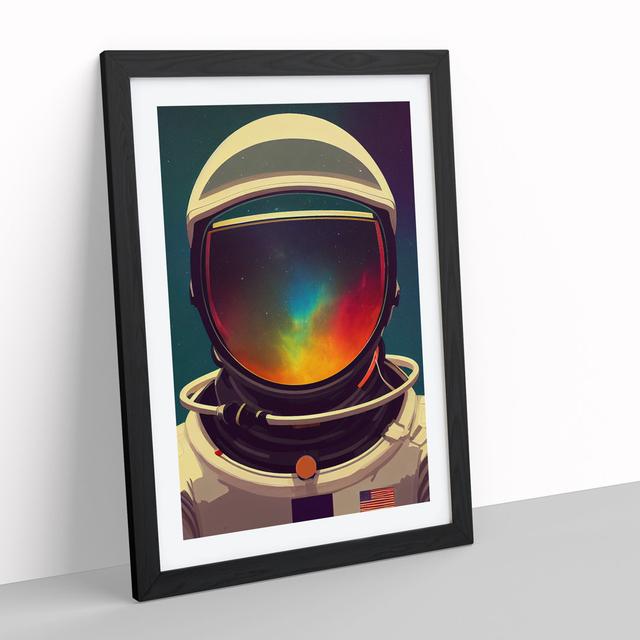 Astronaut Helmet - Picture Frame Graphic Art Borough Wharf Size: 46cm H x 34cm W x 2cm D, Frame Colour: Black Framed on Productcaster.