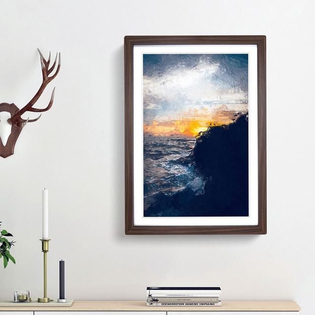 Sunlight over the Cliff in Abstract - Picture Frame Painting Print East Urban Home Frame Option: Walnut Framed, Size: 65cm H x 48cm W x 2cm D on Productcaster.