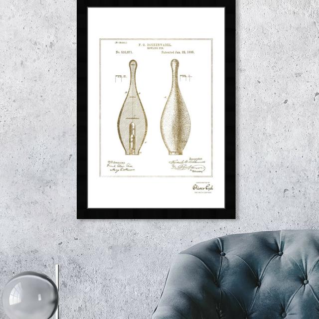 Bowling Pin 1895 - Single Picture Frame Print East Urban Home Size: 46 cm H x 38 cm W on Productcaster.