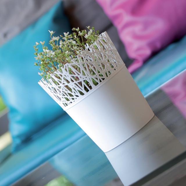 Carlana Pot Planter 17 Stories Colour: White, Size: 13cm H x 11cm W x 11cm D on Productcaster.