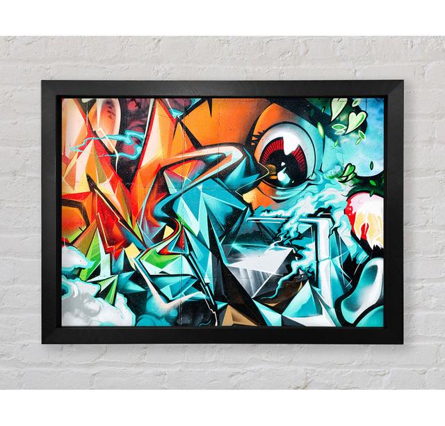 Gerahmtes Leinwandbild Awesome Graffiti Art In Space Perspections Größe: 59,7 cm H x 84,1 cm B x 3,4 cm T, Format: Poster mit schwarzem Rahmen on Productcaster.