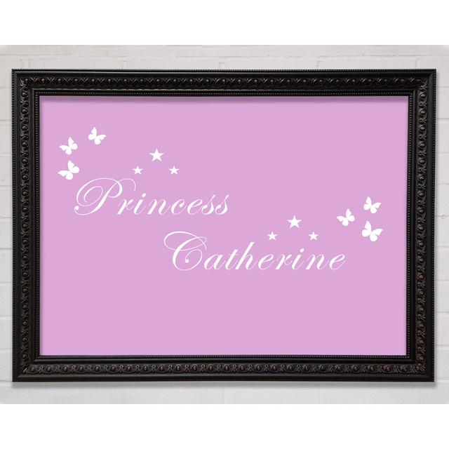 Gerahmtes Leinwandbild Your Own Name Princess Brayden Studio Farbe: Rosa, Format: Poster mit metallgrauem Rahmen, Größe: 84,1 cm H x 118,9 cm B x 1,5 on Productcaster.