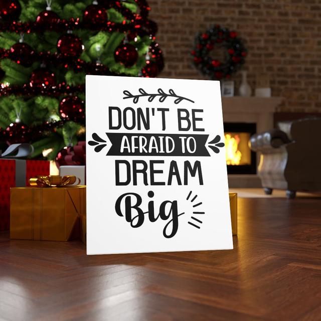 Don't Be Afraid To Dream Big - Wrapped Canvas Print Blue Elephant on Productcaster.