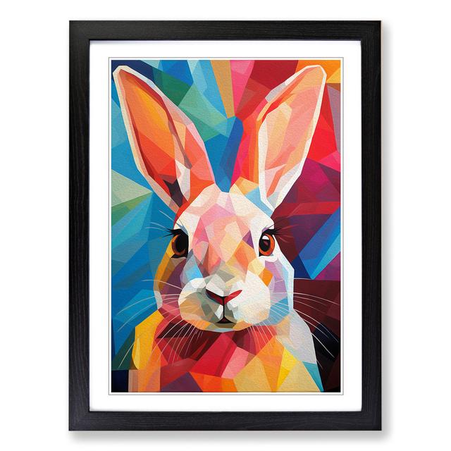 Rabbit Cubism - Print Brambly Cottage Frame Colour: Black, Size: 34cm H x 25cm W x 2cm D on Productcaster.