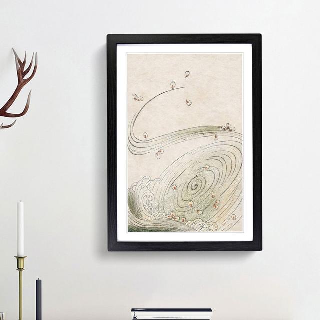 Wave Illustration by Watanabe Seitei - Picture Frame Painting Print East Urban Home Frame Option: Black Framed, Size: 36cm H x 27cm W x 2cm D on Productcaster.