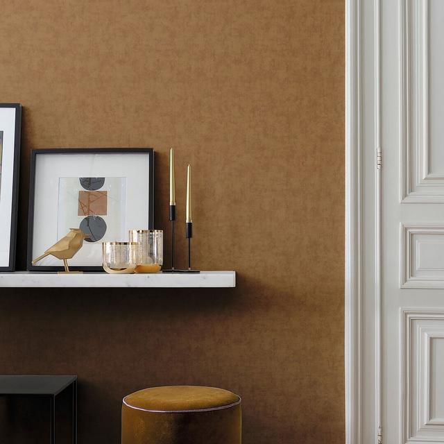 Luxe Matte Plain Wallpaper Ivy Bronx Colour: Tan on Productcaster.