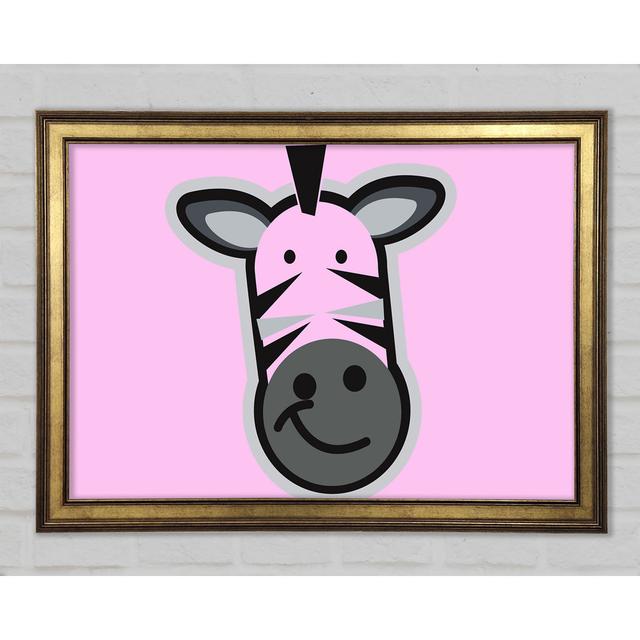 Smiling Zebra Face - Print Isabelle & Max Colour: Pink, Size: 21cm H x 29.7cm W x 1.5cm D on Productcaster.