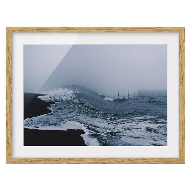 0-0-94/*Picture With Frame - Geometry Meets Wave - Landscape 3:4 Ivy Bronx Size: 50cm H x 70cm W x 2cm D, Frame Option: Brown Framed on Productcaster.