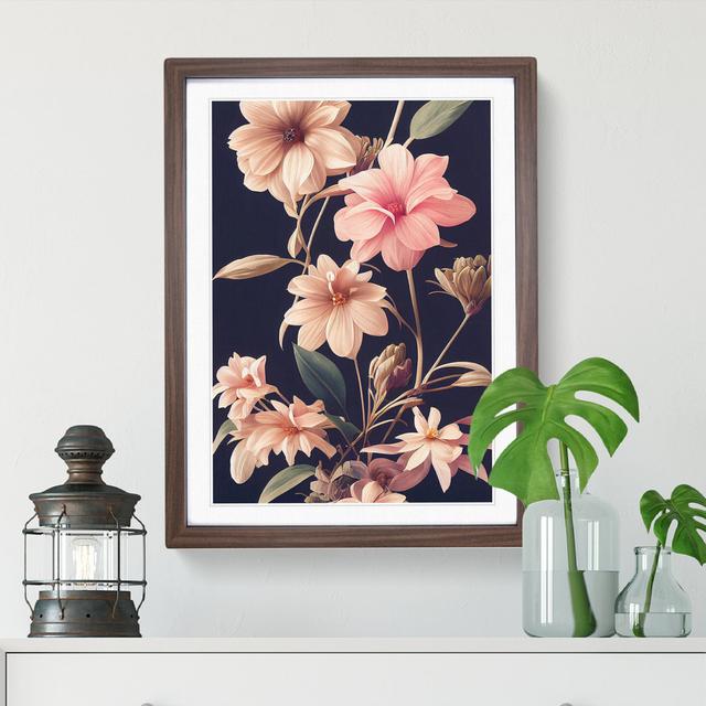 The Classic Flowers No.5 - Picture Frame Graphic Art Marlow Home Co. Frame Colour: Walnut Framed, Size: 46cm H x 34cm W x 2cm D on Productcaster.