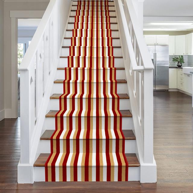 Runner Allan Striped Machine Woven Area Rug Rosalind Wheeler Rug Size: Runner 660cm x 60cm on Productcaster.