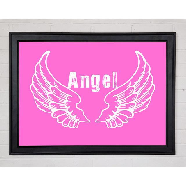 Angel Wings 2 Vivid Pink Framed Print 10163 Happy Larry Size: 59.7cm H x 84.1cm W on Productcaster.