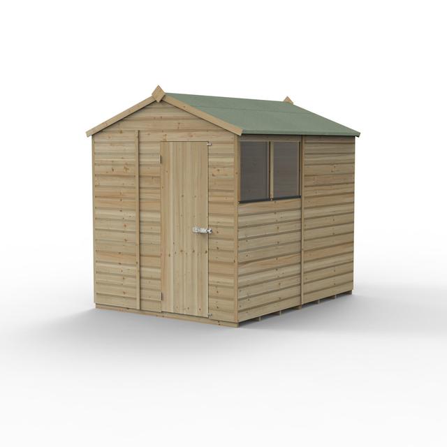 Beckwood 7 ft. 12 in. W x 6 ft. 6 in. D Solid Wood Garden Shed Forest Garden on Productcaster.