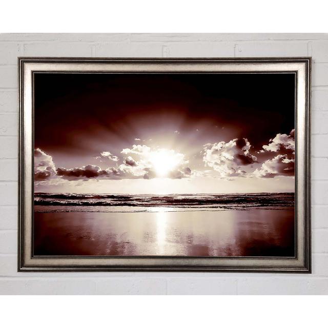 Mauve Ocean Sunrise - Single Picture Frame Art Prints Highland Dunes Size: 29.7cm H x 42cm W on Productcaster.