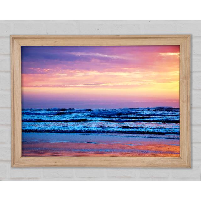 Stunning Blue Ocean Shores Framed Print House of Hampton Format: White Framed Paper, Size: 84.1cm H x 118.9cm W x 1.5cm D on Productcaster.