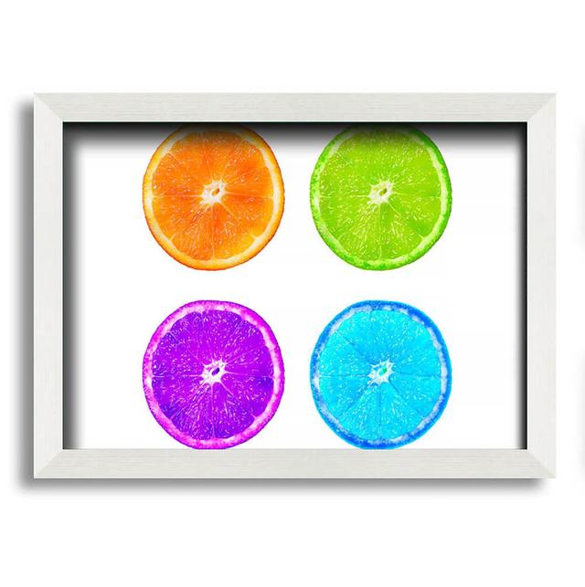 Gerahmtes Leinwandbild Rainbow Orange Slices Brayden Studio Größe: 42cm H x 59,7cm B x 10cm T, Format: Poster mit weißem Rahmen on Productcaster.