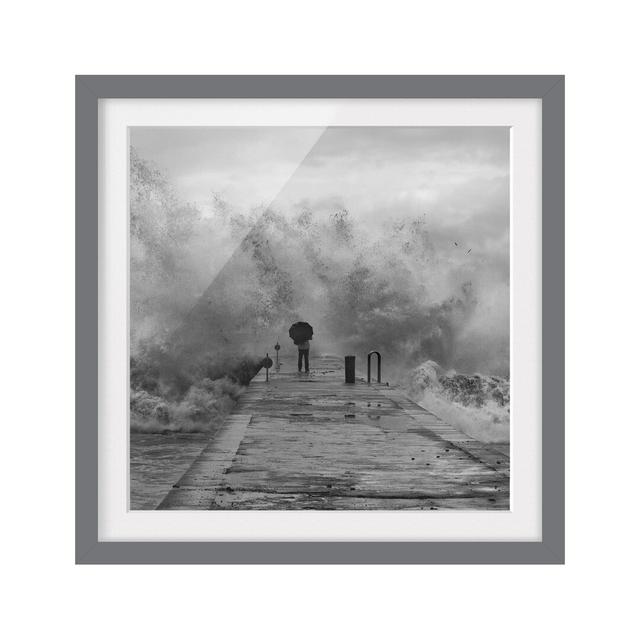 'Roaring Sea' Framed Graphic Art Print East Urban Home Frame Options: Matt grey, Size: 50cm H x 50cm W on Productcaster.