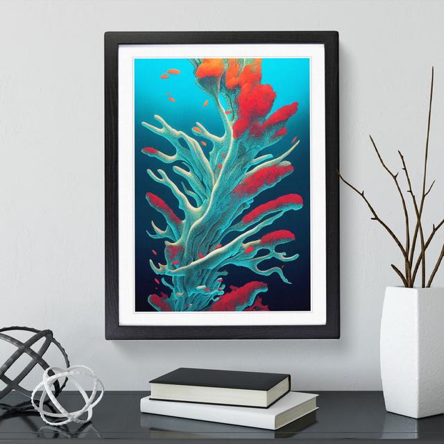 Dazzling Coral Reef - Picture Frame Graphic Art House of Hampton Size: 34cm H x 25cm W x 2cm D, Frame Colour: Black on Productcaster.