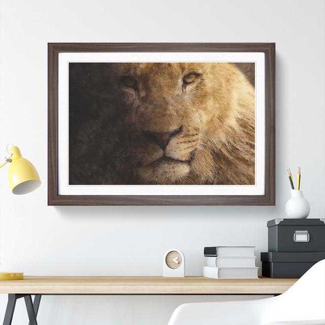 Lion Vol.3 - Picture Frame Graphic Art East Urban Home Size: 27cm H x 36cm W x 2cm D, Frame Option: Walnut Framed on Productcaster.