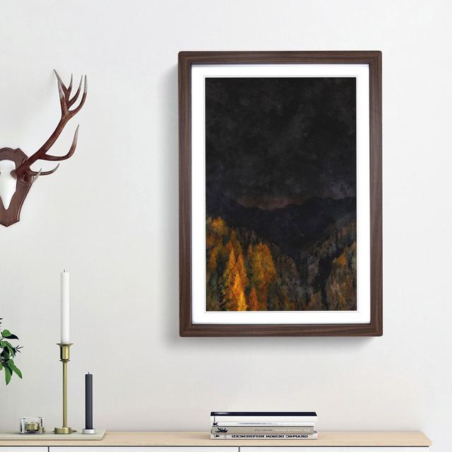 Forest at Night Abstract - Picture Frame Painting Print East Urban Home Frame Option: Walnut Framed, Size: 33cm H x 24cm W x 2cm D on Productcaster.