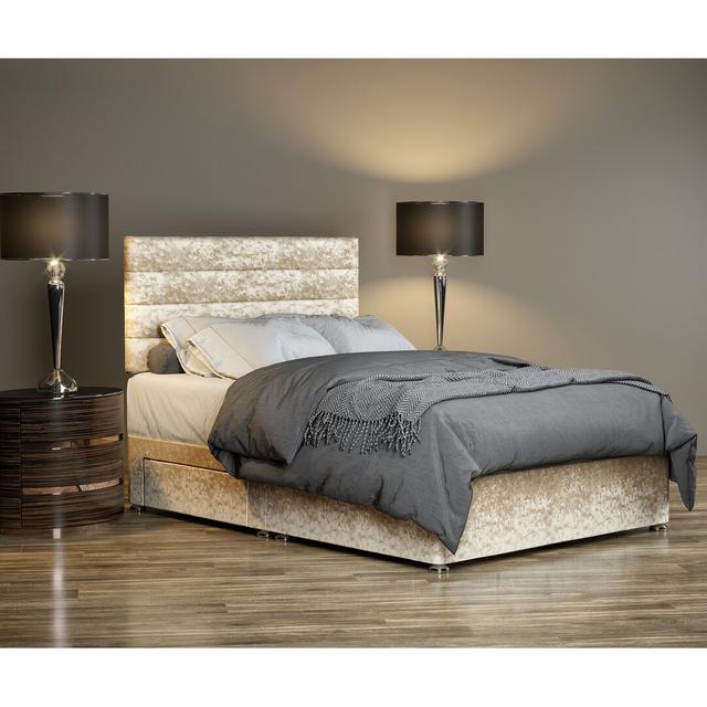 Sitka Divan Bed Base 17 Stories Colour: Cream, Size: Double (4'6) on Productcaster.