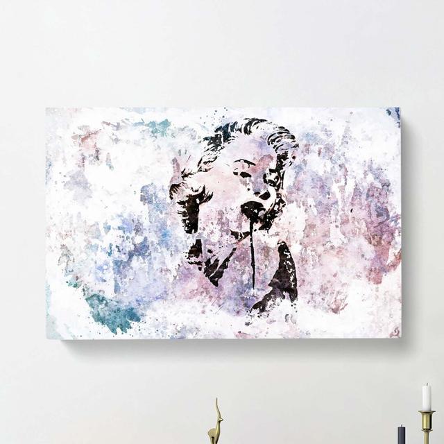 Marilyn Monroe Graffiti in Abstract - Wrapped Canvas Painting Print East Urban Home Size: 35cm H x 50cm W x 3cm D on Productcaster.