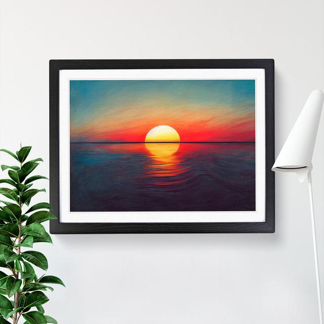 Delightful Ocean Sunset House of Hampton Size: 34cm H x 46cm W x 2cm D, Frame Colour: Black on Productcaster.