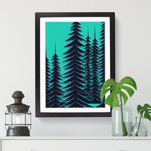 FRM-V0523-1853X Pine Tree Abstract - Picture Frame Print Alpen Home Frame Colour: Black, Size: 64cm H x 46cm W x 2cm D on Productcaster.