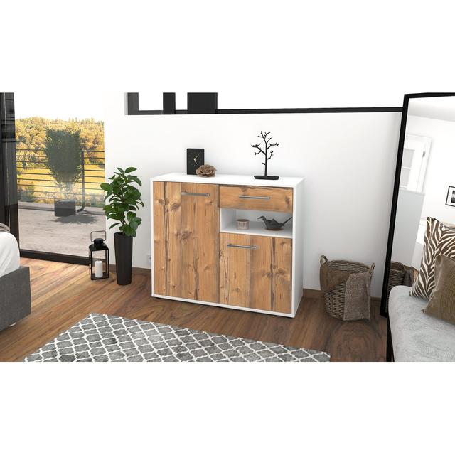 Nanava TV Stand for TVs up to 70" Latitude Run Colour: Pine/White on Productcaster.