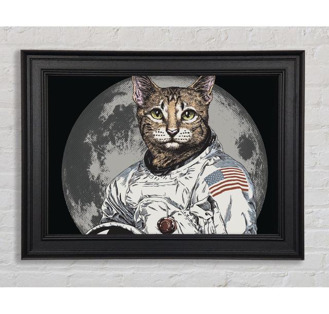 Cat Astronaut Framed Print Happy Larry Size: 100cm H x 141.4cm W x 8cm D on Productcaster.