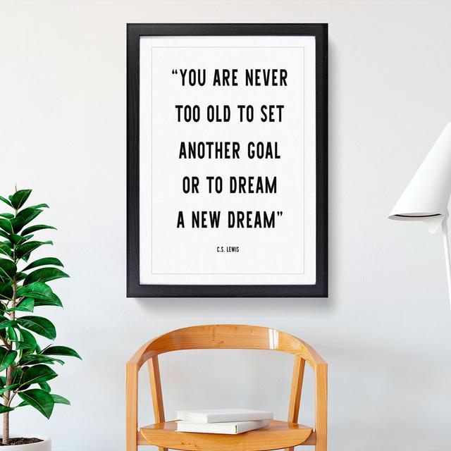 Dream a New Dream - Picture Frame Typography East Urban Home Size: 36cm H x 27cm W x 2cm D, Frame Option: Black on Productcaster.