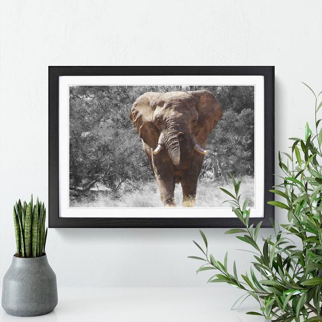 Elephant Vol.1 - Picture Frame Graphic Art East Urban Home Frame Option: Black Framed, Size: 36cm H x 48cm W x 2cm D on Productcaster.