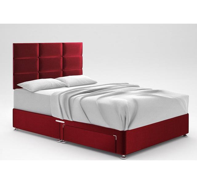 Zielke Divan Bed Base 17 Stories Colour: Red, Storage Type: 2 Drawers, Size: Kingsize (5') on Productcaster.