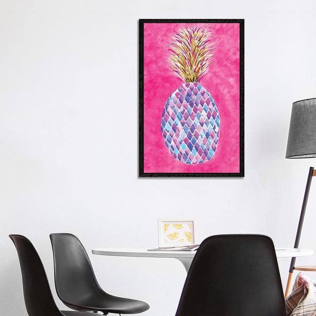 Pineapple Pink by Sara Berrenson - Painting on Canvas 17 Stories Size: 101.6cm H x 66.04cm W x 3.81cm D, Format: Black Framed on Productcaster.