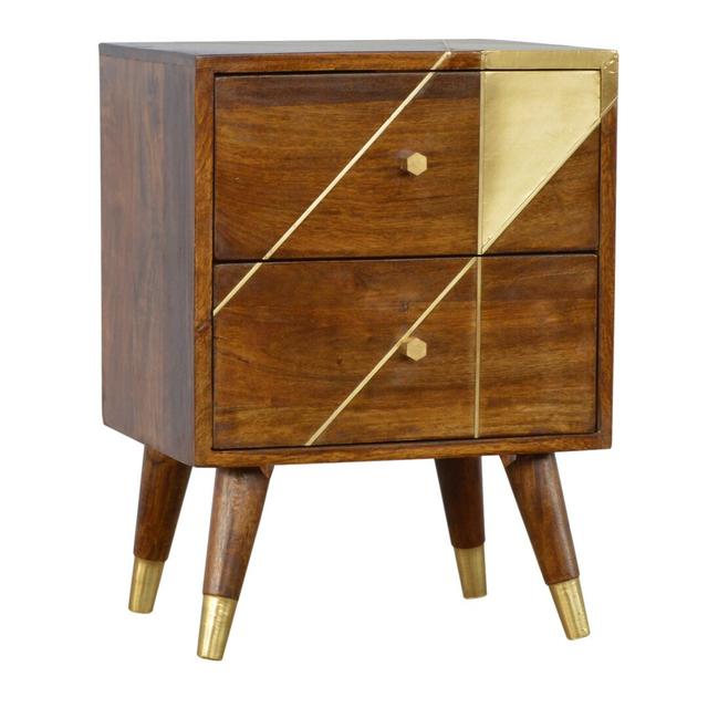 Johana Solid Wood 2 Drawer Bedside Table World Menagerie on Productcaster.