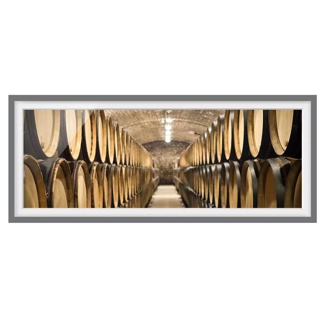 Wine Cellar - Picture Frame Graphic Art Borough Wharf Size: 30cm H x 75cm W x 2cm D, Frame Option: Grey Framed on Productcaster.