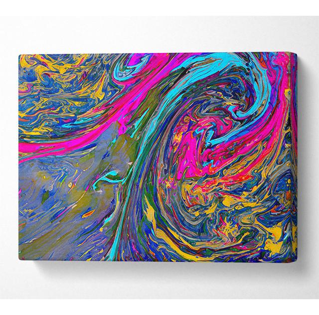 Paint Flows And Mixes Canvas Watercolour Metro Lane Size: 81cm H x 121.9cm W x 10cm D on Productcaster.