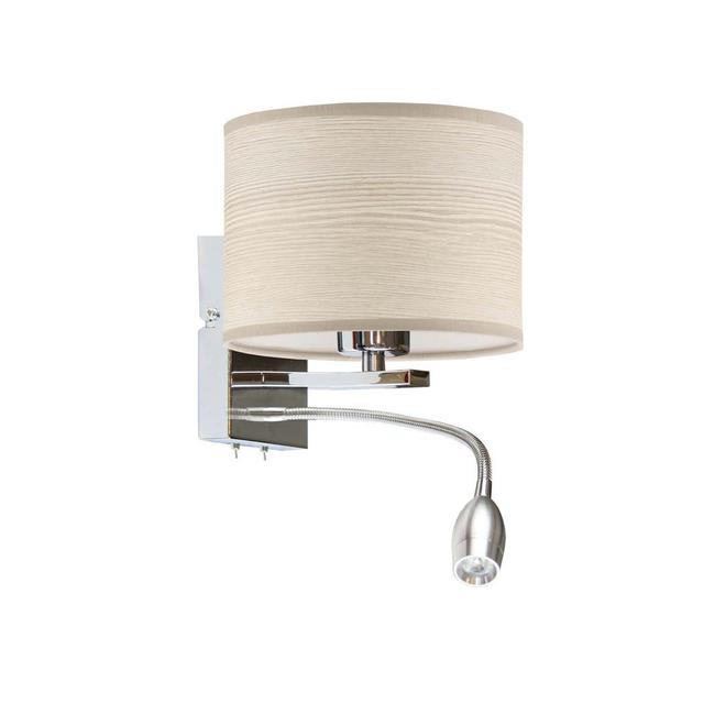 2-flammige Wandleuchte mit Arm Blaithin Ebern Designs Schirmfarbe: beige on Productcaster.