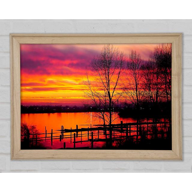 Red Lake Calm Framed Print Highland Dunes Size: 29.1cm H x 42cm W x 1.5cm D on Productcaster.