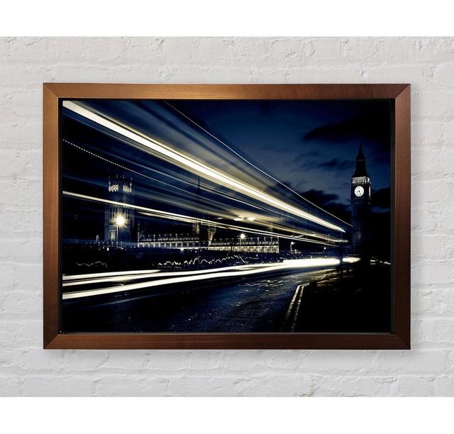 London Blue Nights - Single Picture Frame Art Prints Ebern Designs Size: 42cm H x 59.7cm W x 3.4cm D on Productcaster.