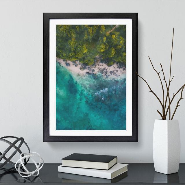 Padang Padang Beach in Bali - Picture Frame Painting East Urban Home Size: 36cm H x 27cm W x 2cm D, Frame Option: Black Framed on Productcaster.