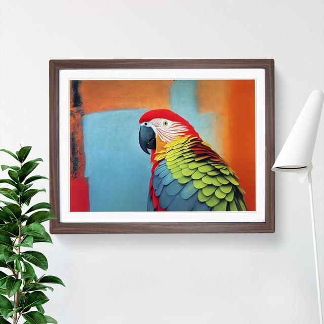 XH1022-8340X Stimulating Parrot - Single Picture Frame Print 17 Stories Frame Colour: Walnut Framed, Size: 25cm H x 34cm W x 2cm D on Productcaster.