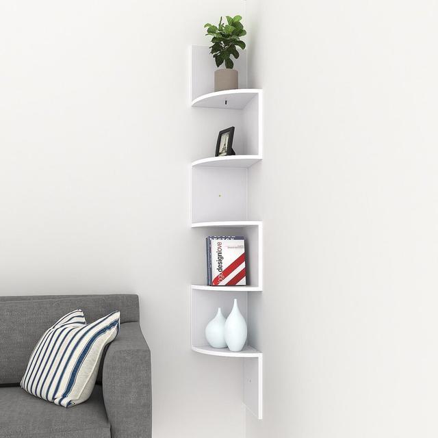 Zaira 5 Piece Floating Shelf Ivy Bronx Finish: White on Productcaster.